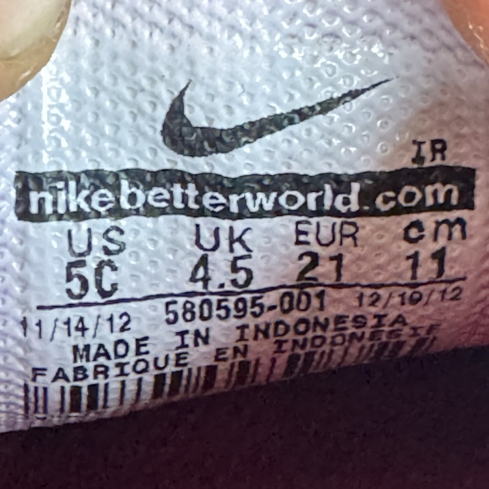 Size 5c - Nike Free Run 5.0 580595-001 Black Athletic Shoes Toddler - Picture 7 of 8
